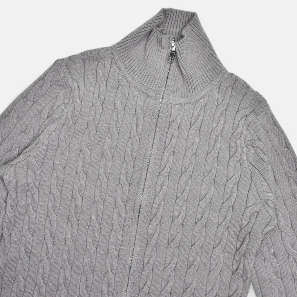 Cardigan Femme Col Roulé Zippé Élégant