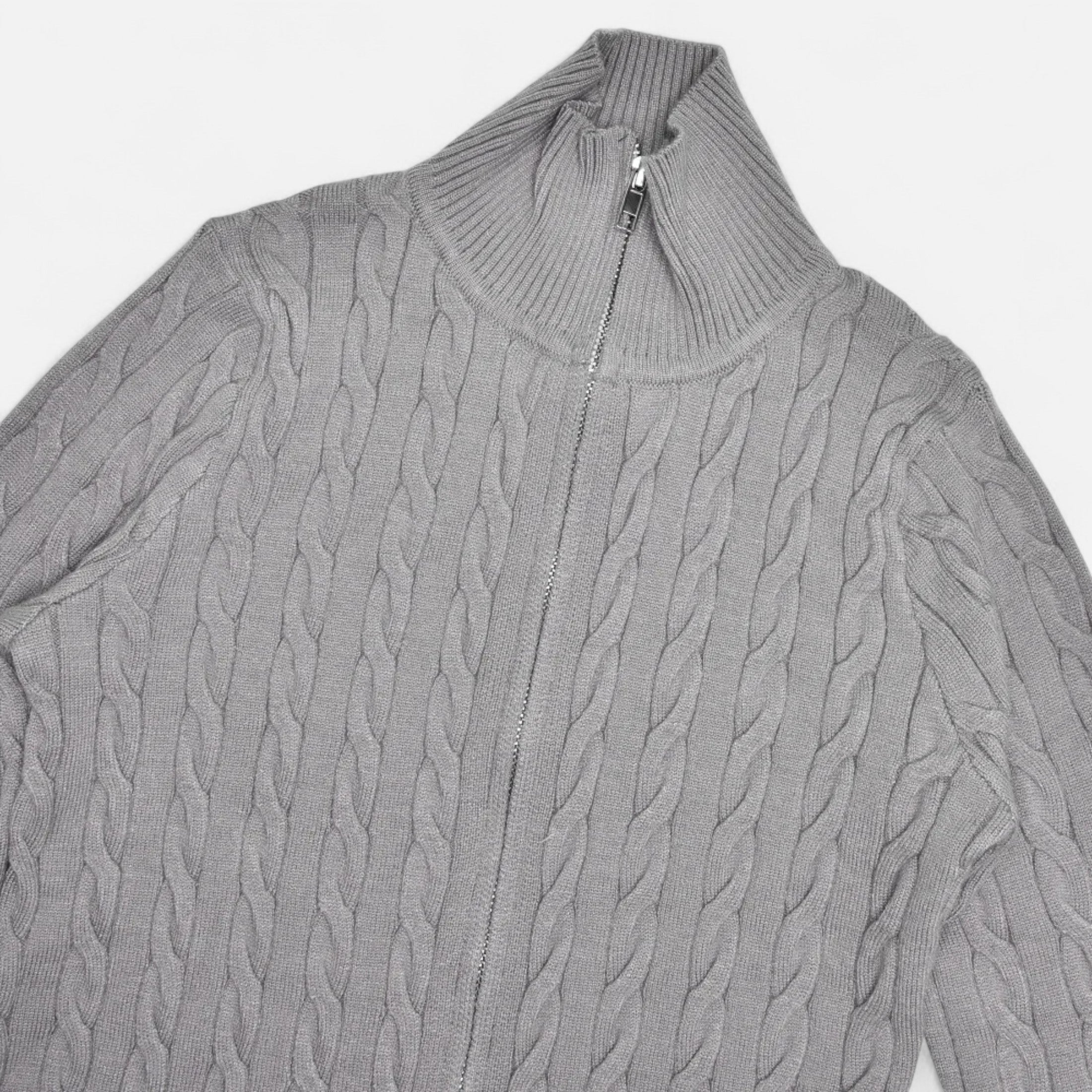 Cardigan Femme Col Roulé Zippé Élégant