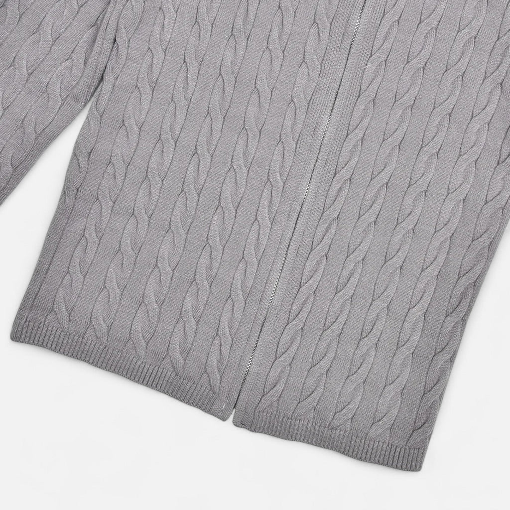 Cardigan Femme Col Roulé Zippé Élégant