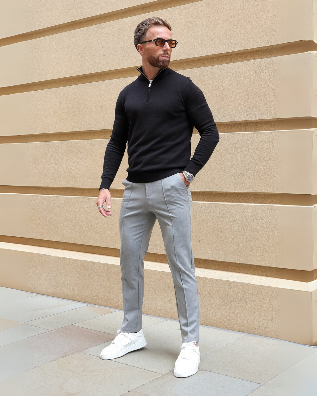 Pantalon de Costume Homme en Tailleur Capri [Tissu Premium]