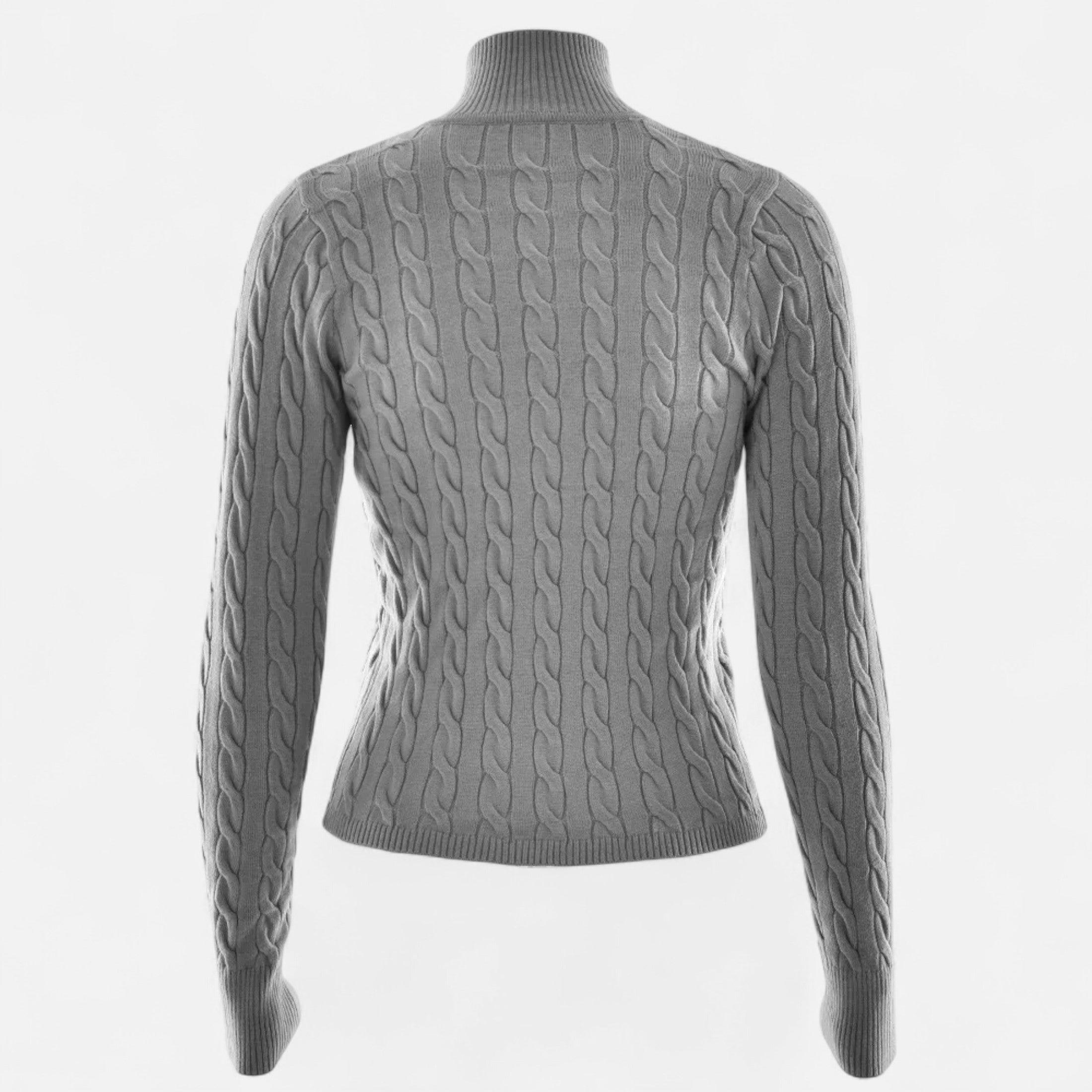 Cardigan Femme Col Roulé Zippé Élégant