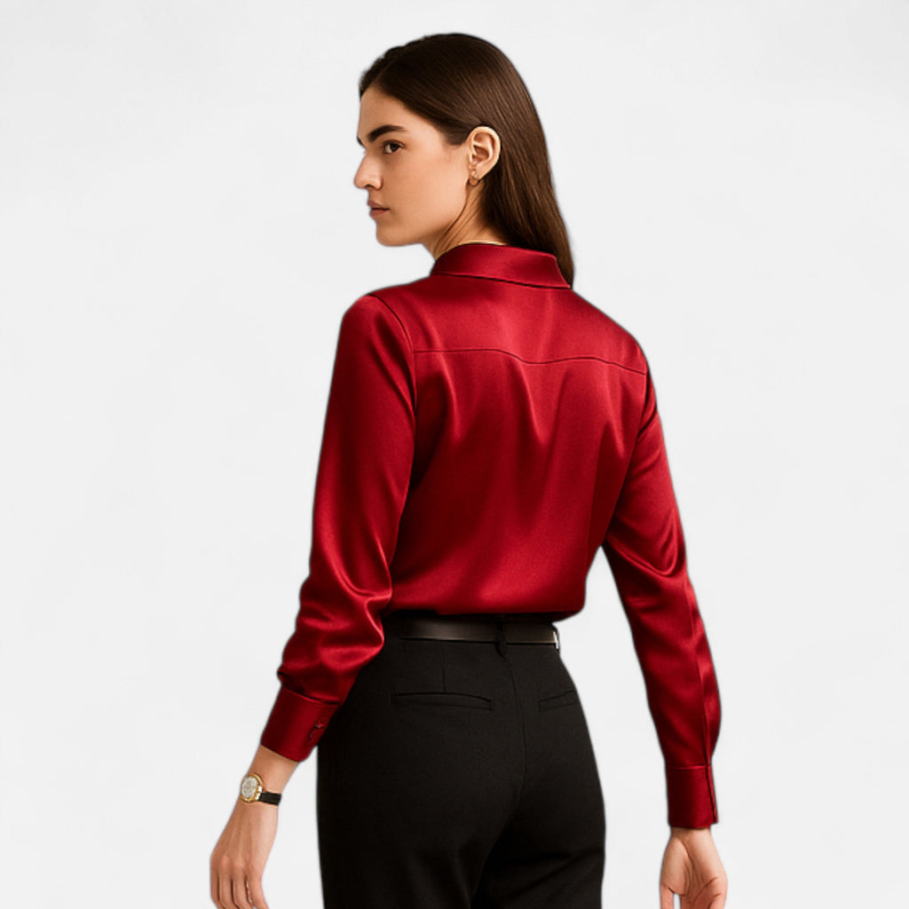 Blouse Femme Satin Col Classique Élégance