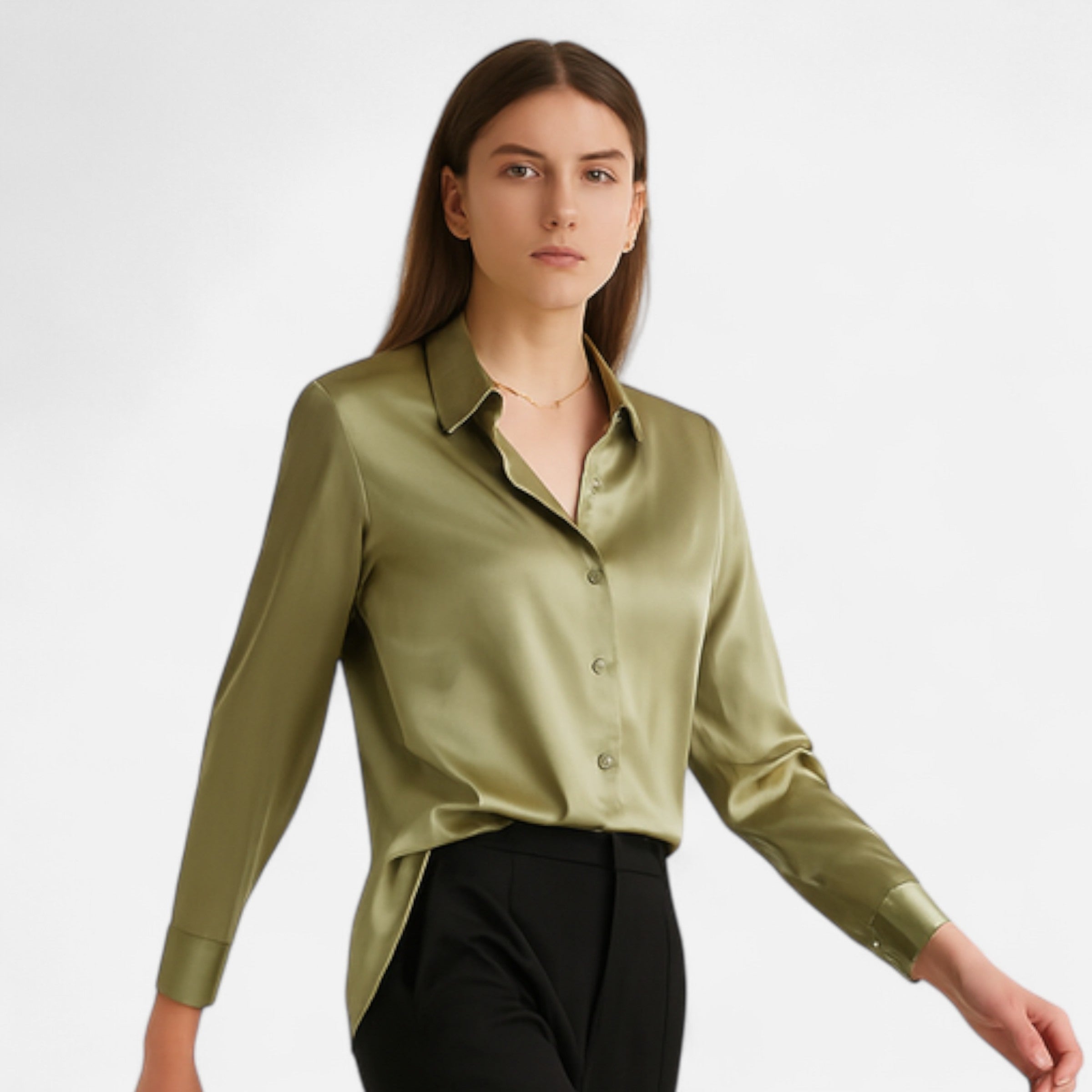 Blouse Femme Satin Col Classique Élégance