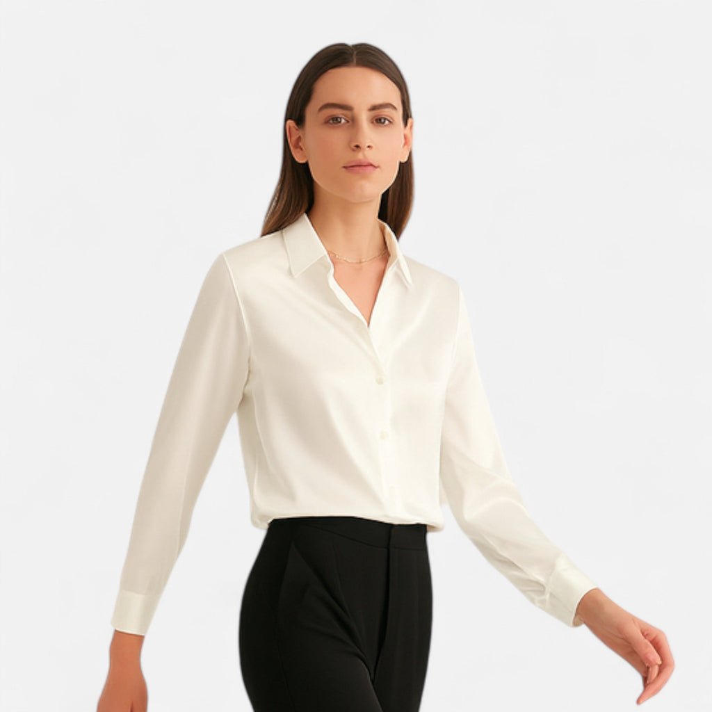 Blouse Femme Satin Col Classique Élégance