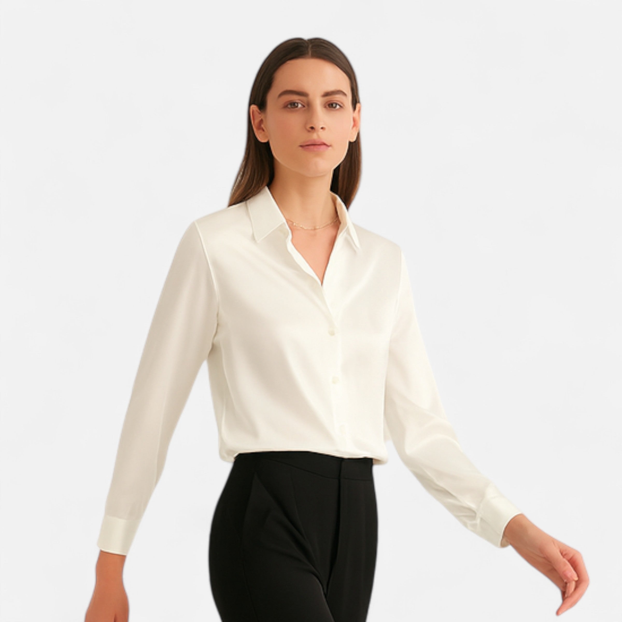 Blouse Femme Satin Col Classique Élégance
