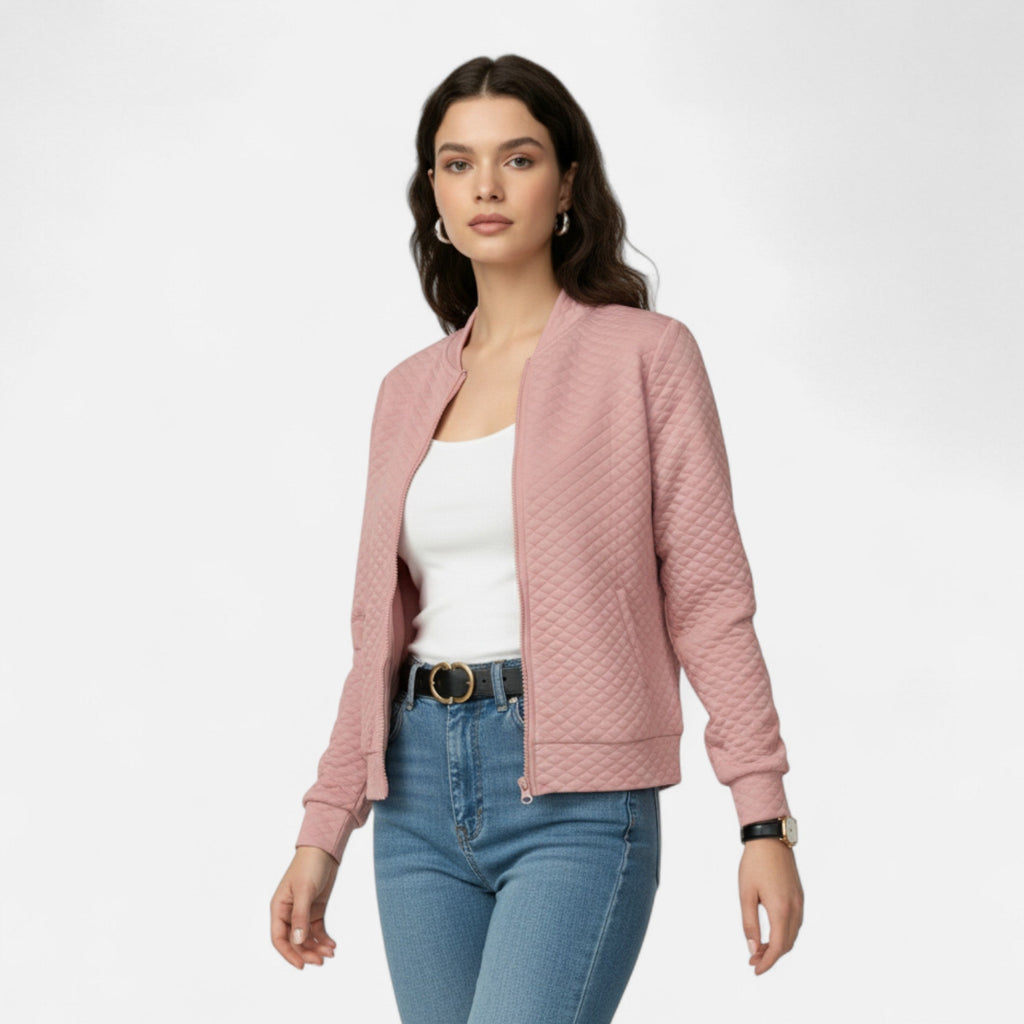 Veste Femme Matelassée Zippée Élégante