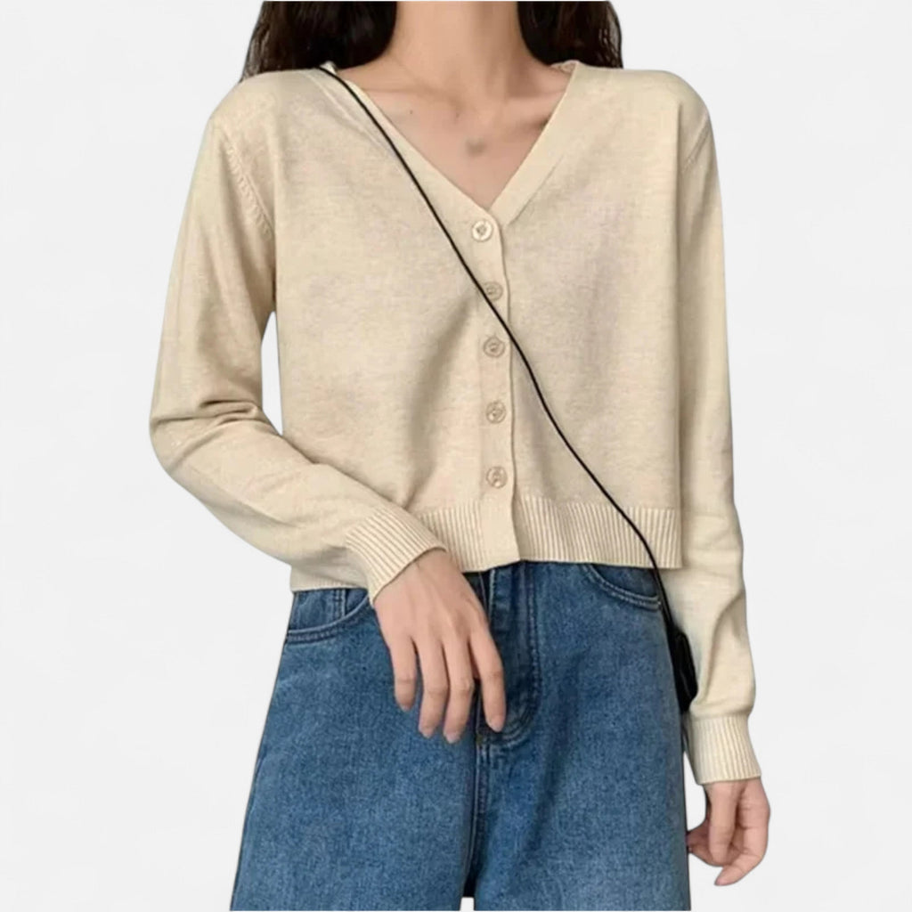 Cardigan Femme Maille Col V Intemporel