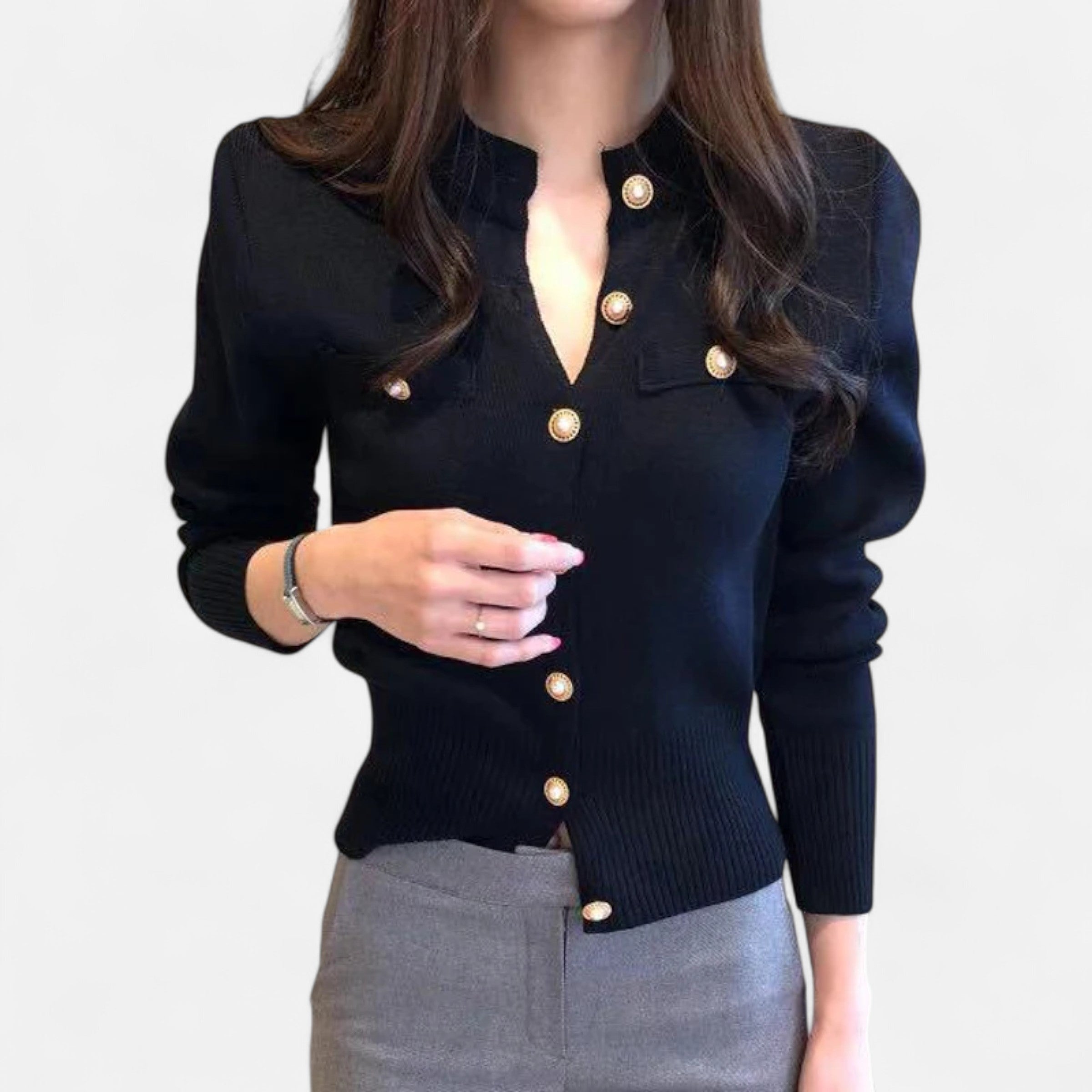 Cardigan Femme Maille Slim Élégance Classique