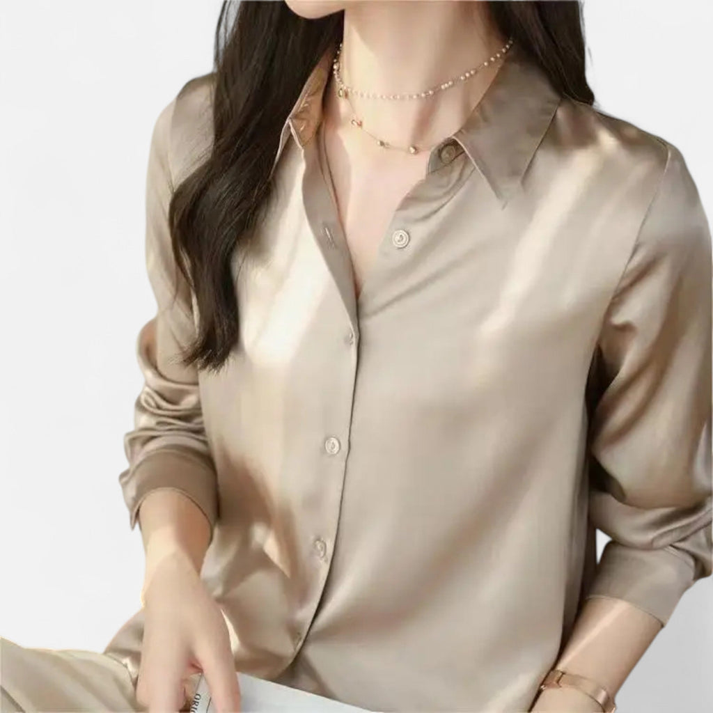 Blouse Femme Satin Col Classique Élégance