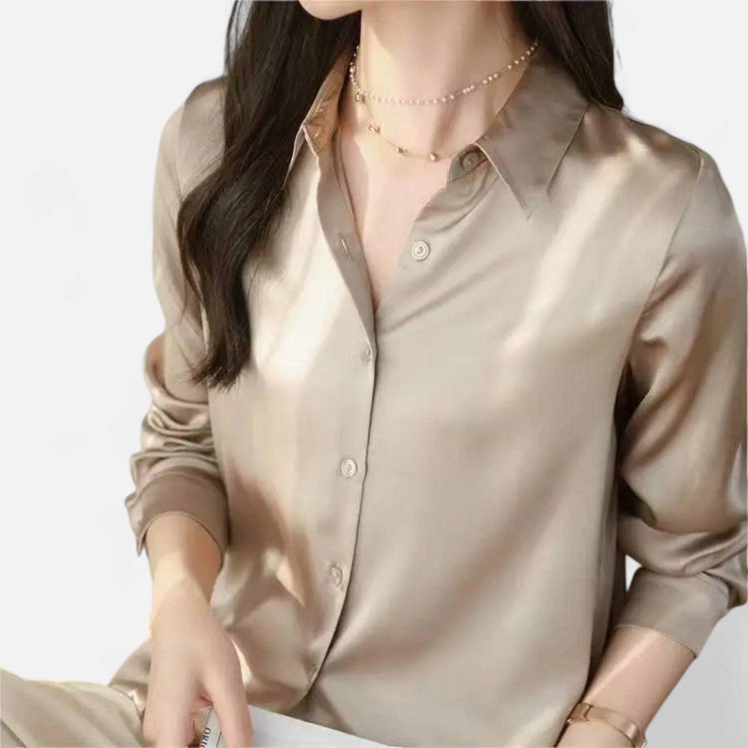 Blouse Femme Satin Col Classique Élégance