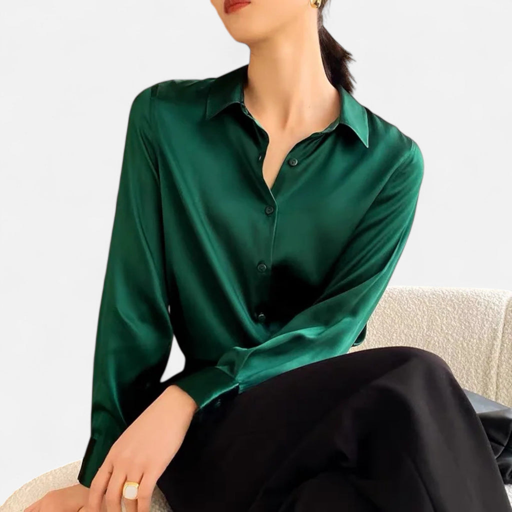 Blouse Femme Satin Col Classique Élégance