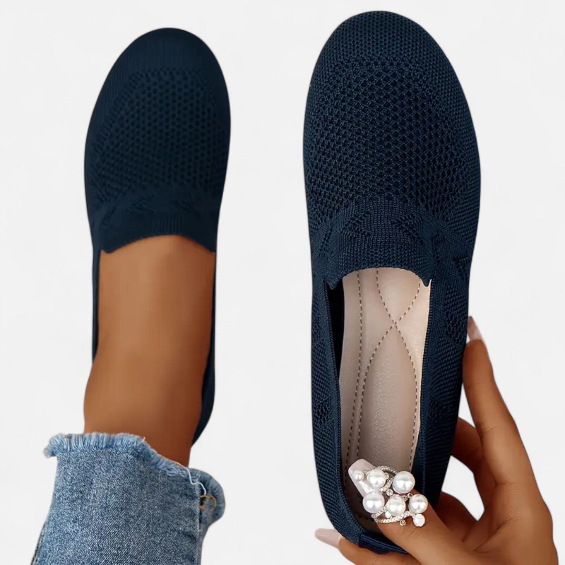 Ballerines Femme Maille Bout Rond Élégantes