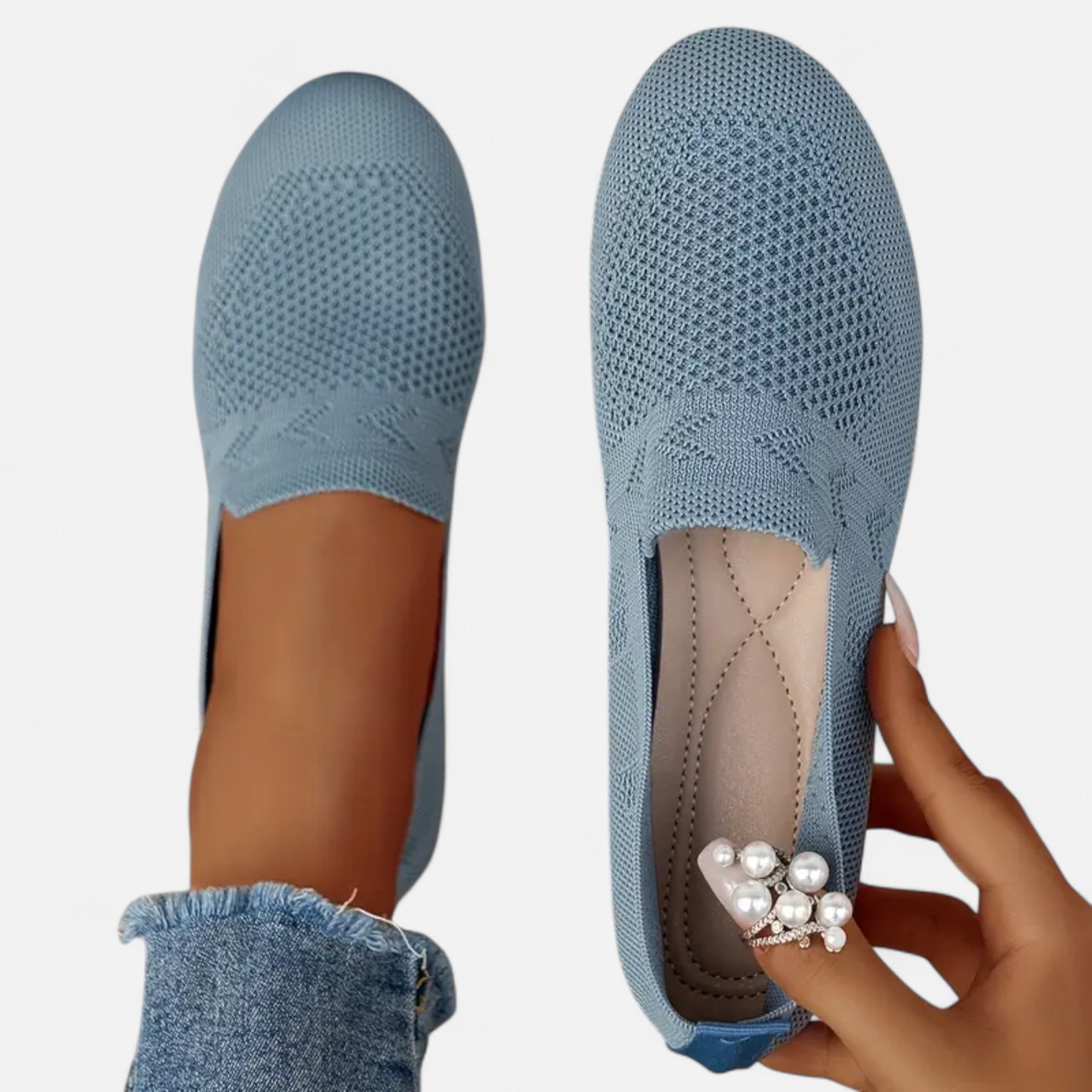 Ballerines Femme Maille Bout Rond Élégantes