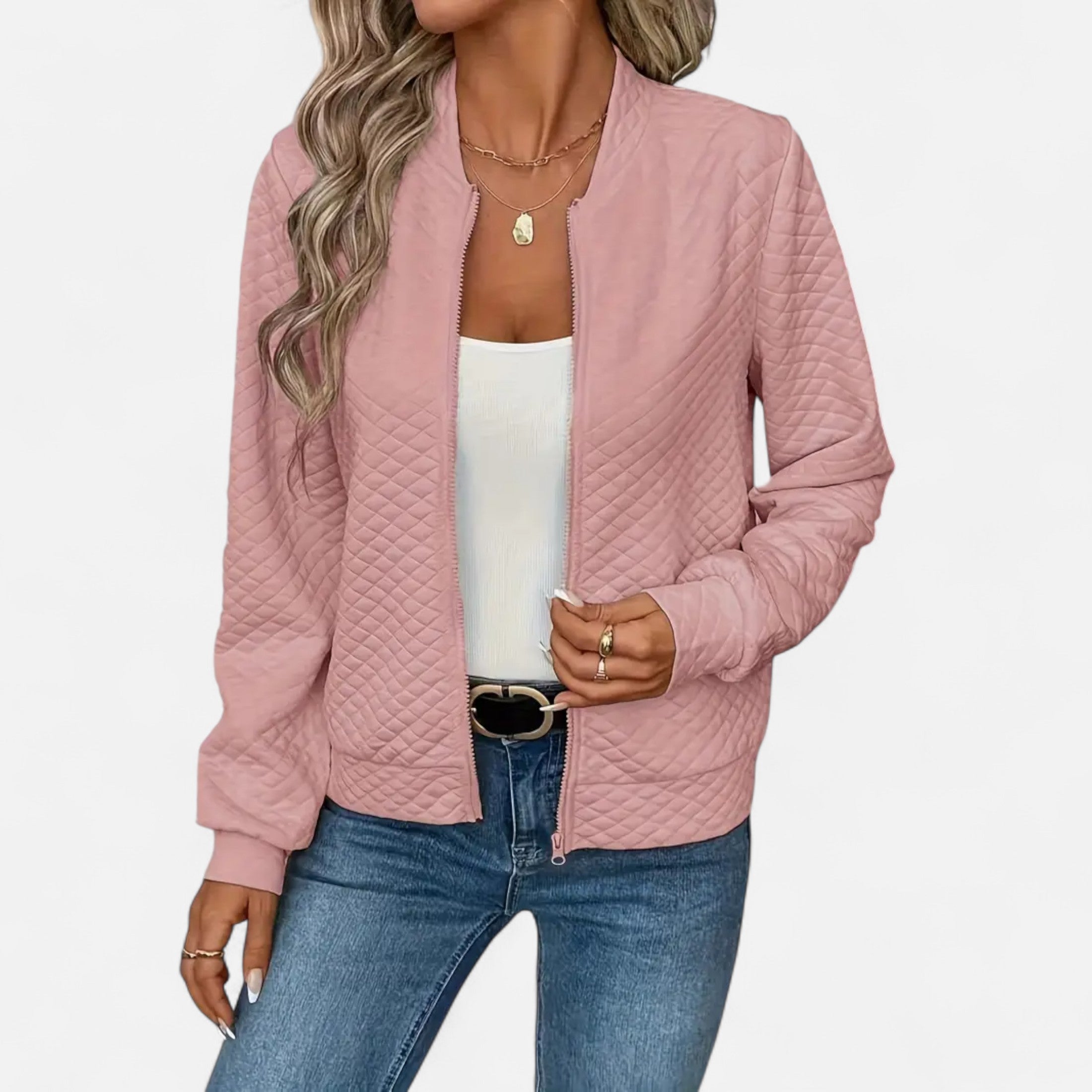 Veste Femme Matelassée Zippée Élégante