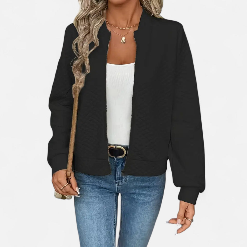 Veste Femme Matelassée Zippée Élégante
