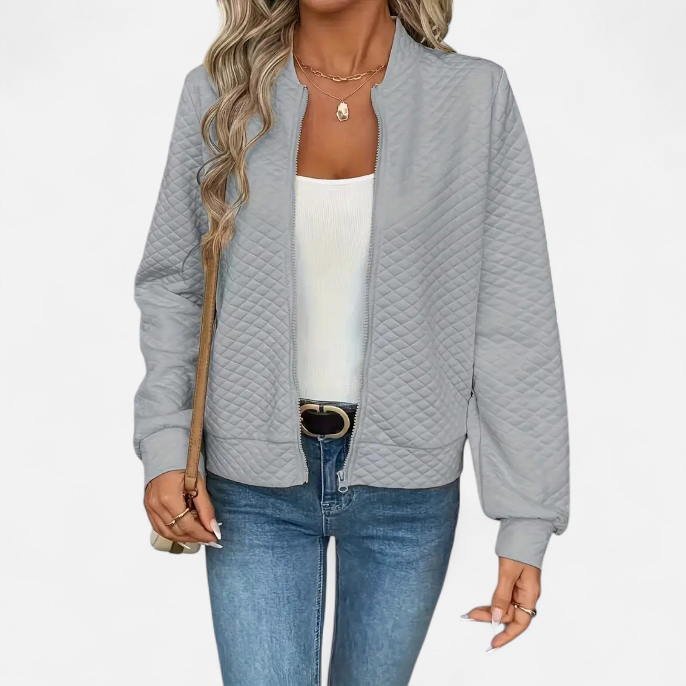 Veste Femme Matelassée Zippée Élégante