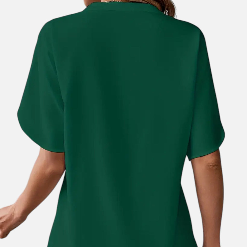 Blouse Femme Col Fendu Élégance Intemporelle