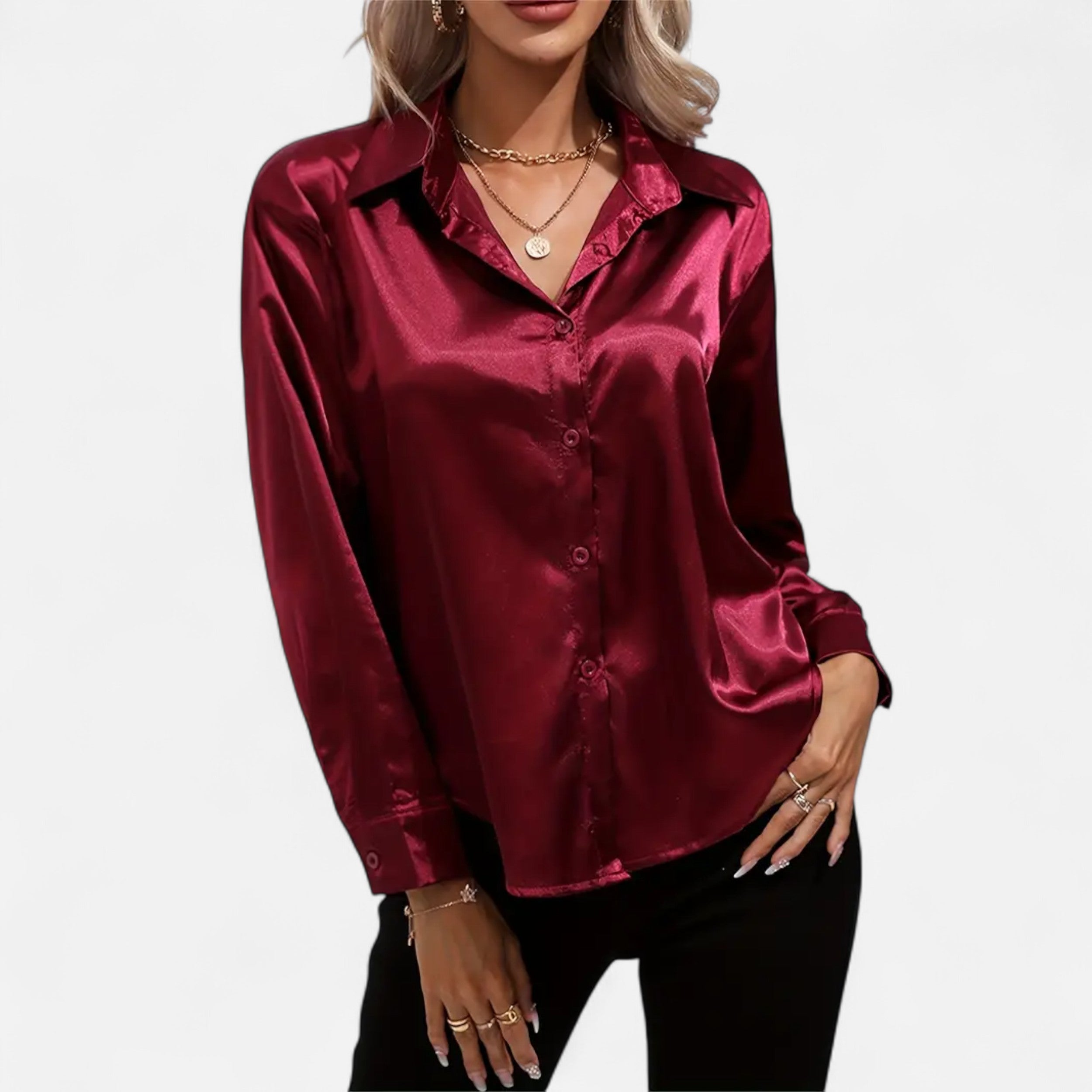 Chemise Femme Satin Col Tailleur