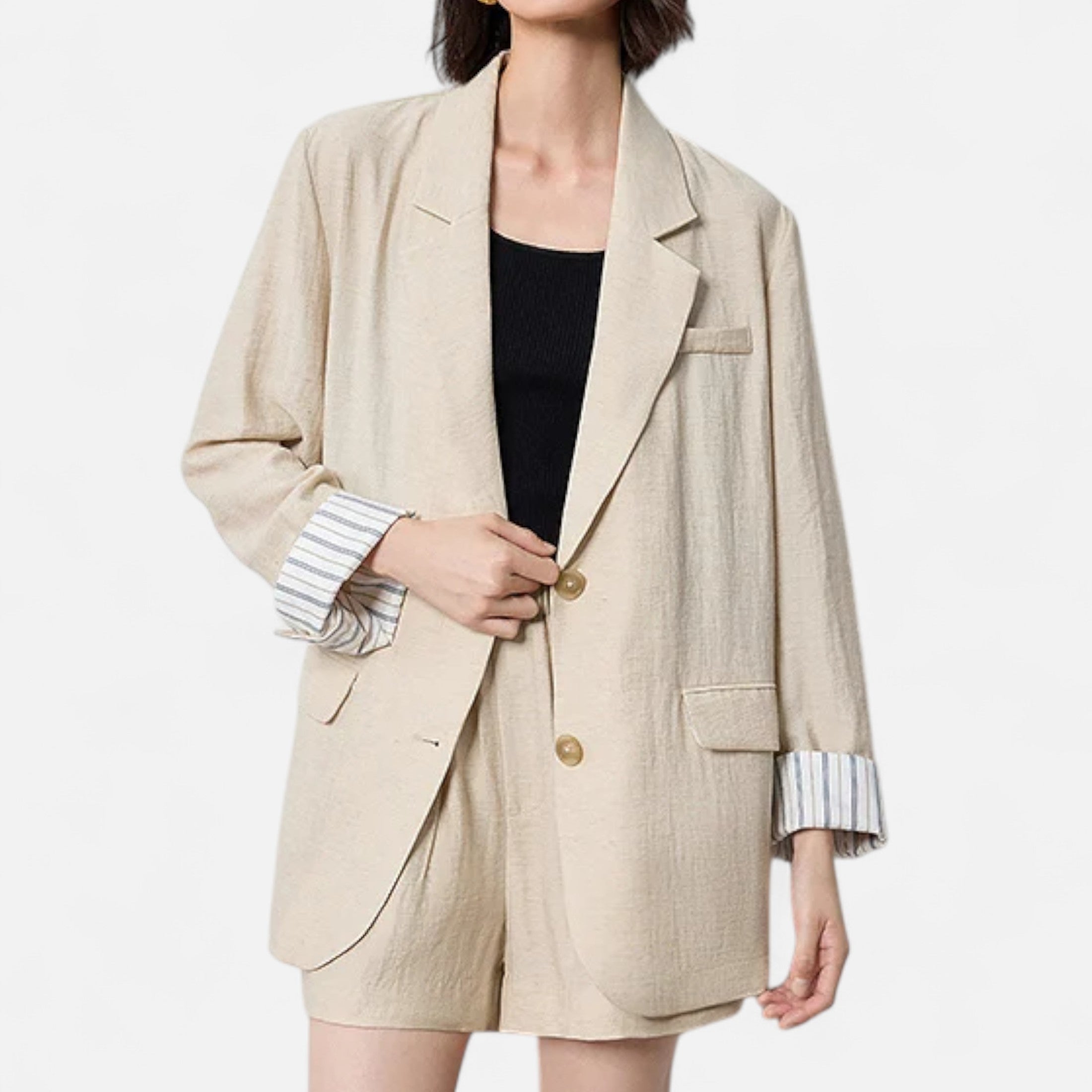 Blazer Femme Lin Élégance Classique