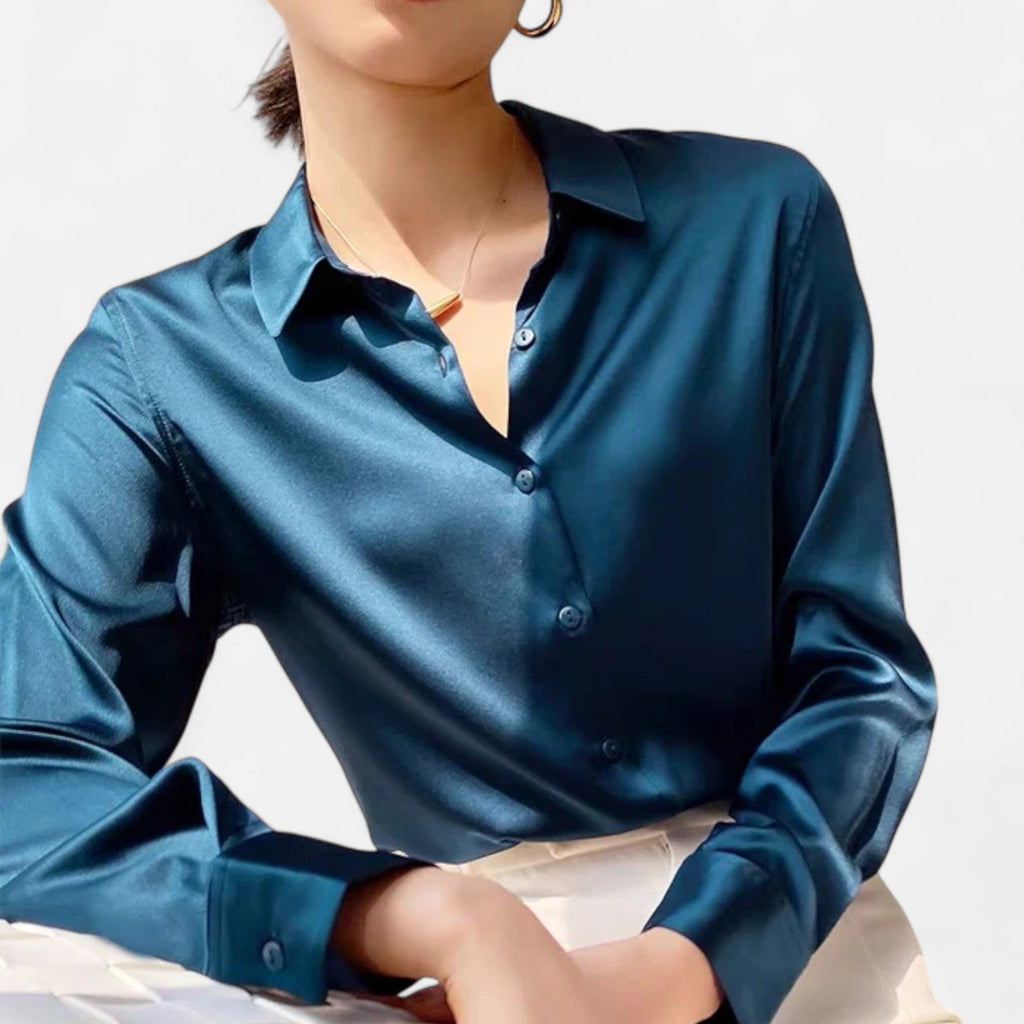 Blouse Femme Satin Col Classique Élégance